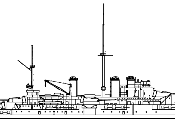 Боевой корабль NMF Courbet 1914 [Battleship] - чертежи, габариты, рисунки